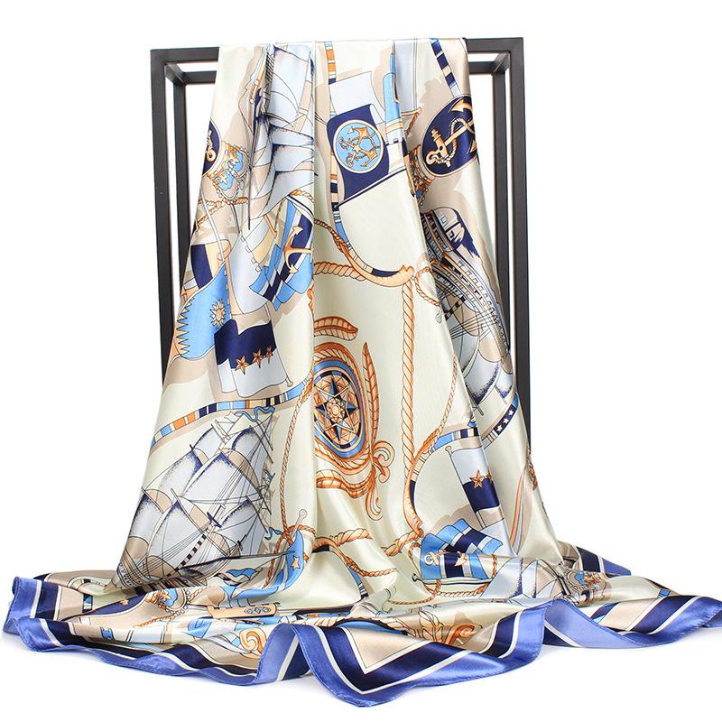 High-quality Luxurious Silk Scarves Headband Scarfs Neck Scarf For Women Chain Silk Scarf Women's Decorative Shawl