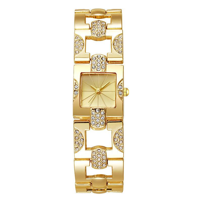 Retro Womens Square Dial Watch With Alloy Case And Stainless Steel Buckle For Daily Use