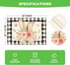 Buffalo Plaid Bunny Ear Foot Flower Easter Placemats Set of 4, 12x18 Inch Seasonal Spring Table Mats for Party Kitchen Dining Decoration