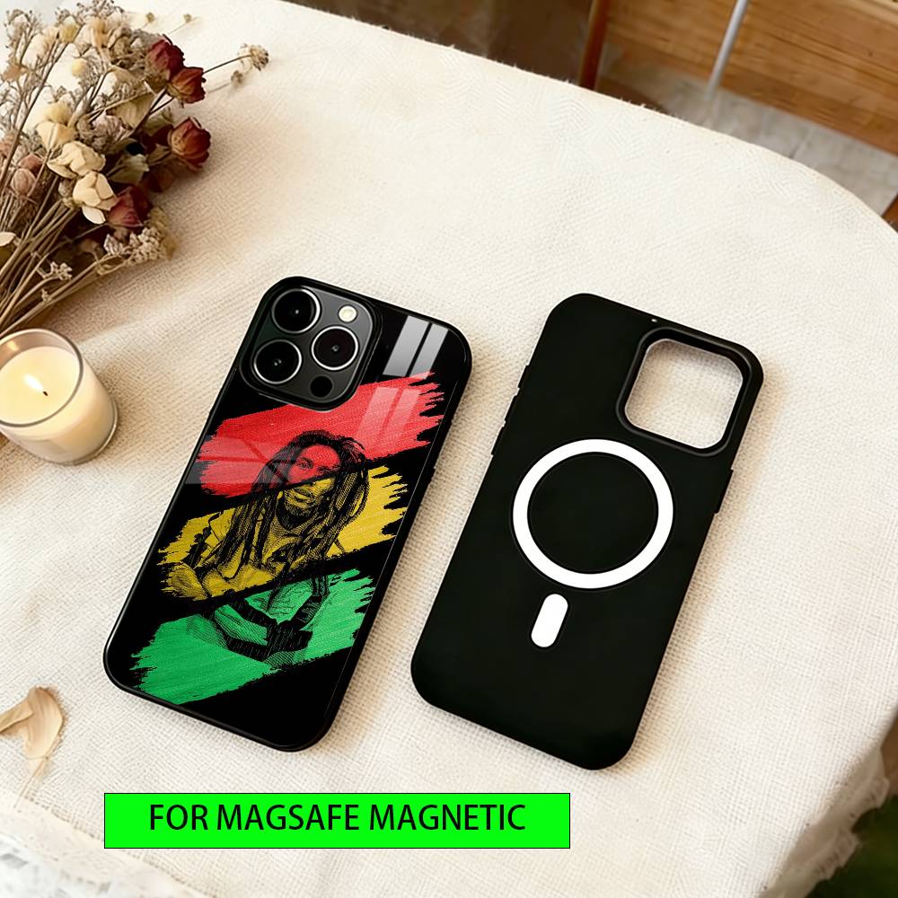 Bob Marley Singer Phone Case For iPhone17,16,15,14,13,12,11 Plus,Pro Magnetic with Magsafe Wireless Charging