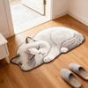 Floor Mat Non-Slip Backing Cat Design Easy Maintenance Versatile Rug Living Room Bathroom Kitchen Home