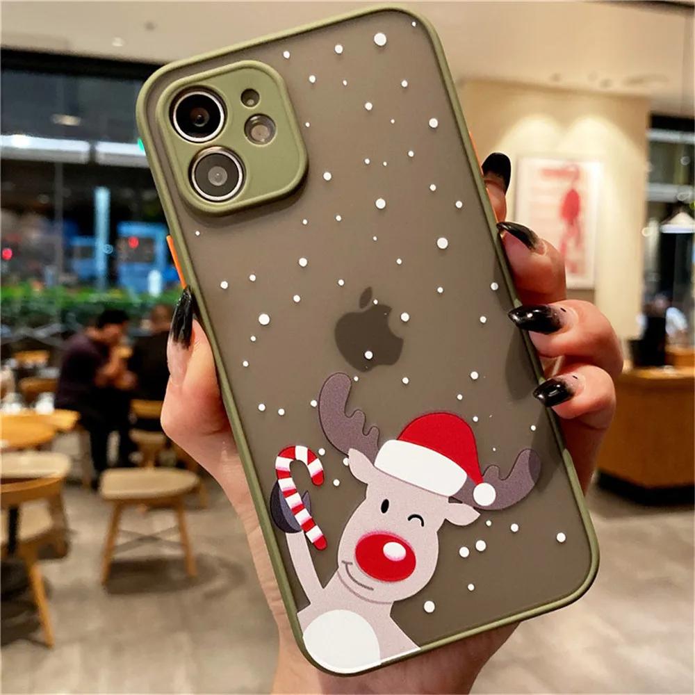 Чехол для телефона «С Рождеством и Новым годом» для iPhone 16 15 14 13 12 11 Pro Max Mini X XS 7 8 Plus SE Ударопрочный Жесткий чехол Fundas
