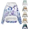Women's Winter Casual Fashion Printed Round Neck Long Sleeve Velvet Thickened Hooded Sweatshirt