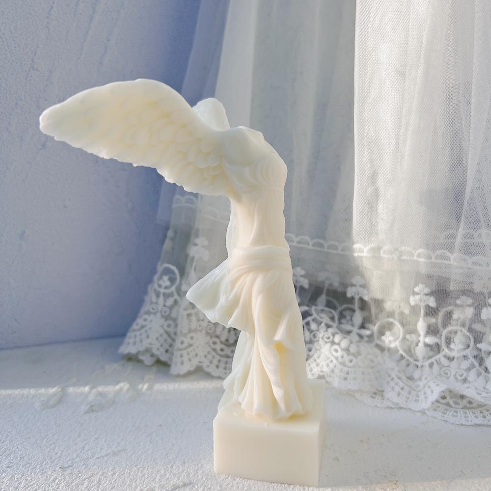 Samothrac Winged Victory Candle Mold Greek Statue Goddess Silicone Mold Winged Angel Figurine Sculpture Art Wax Candles Mould