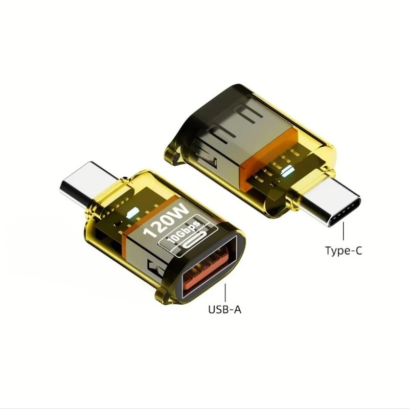 Type-C OTG Адаптер-Конвертер Поддержка 10 Гбит/с Передачи Данных 120 Вт Зарядка USB C Папа на USB 3.2 Мама Адаптер Портативный