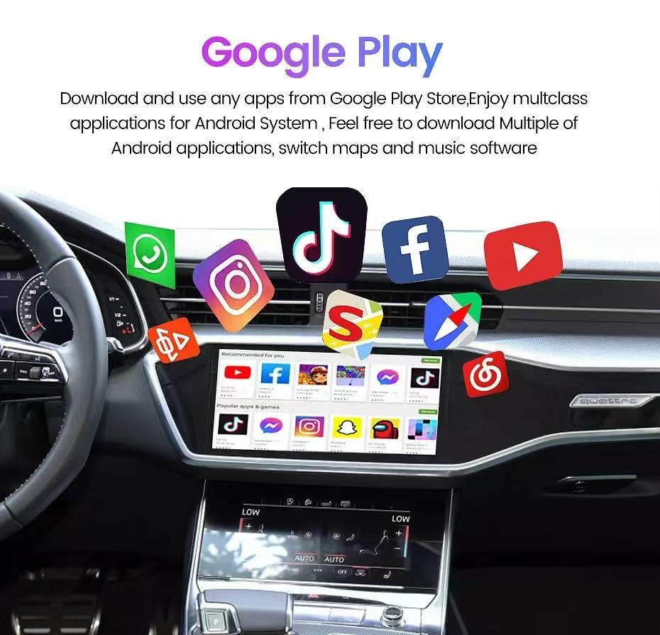 Android 13 QCM6225 Wireless Carplay LED TV Box Wireless Android Auto 8G 128G Ai Box Smart Video Adapter For IPTV Netflix Youtube
