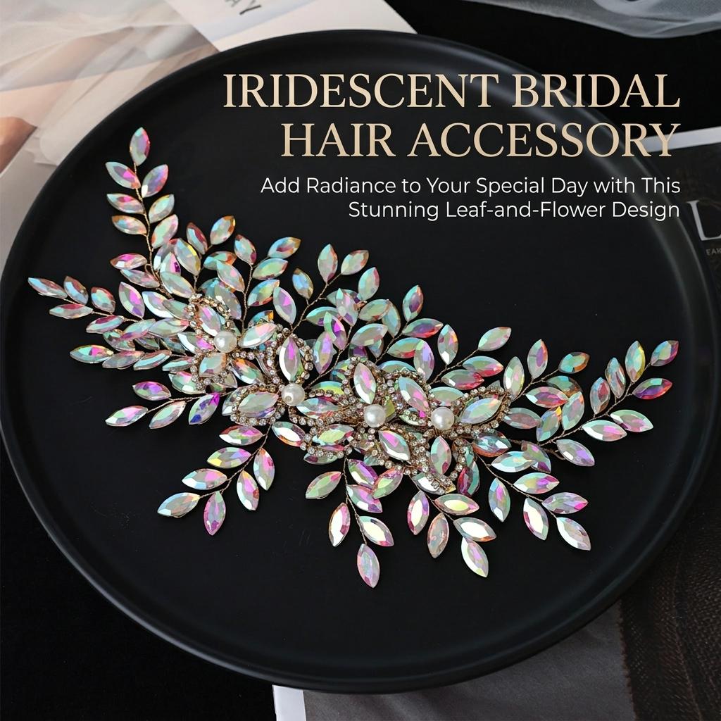 Hand-made Rhinestone Flower Hairband for Wedding Party Elegant Design Alloy Material