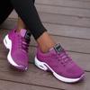 Women Running Sport Shoes Mesh Breathable Casual Sneakers Lace-up Walking Shoes Ladies Platform Sneakers Outdoor Tenis Shoes