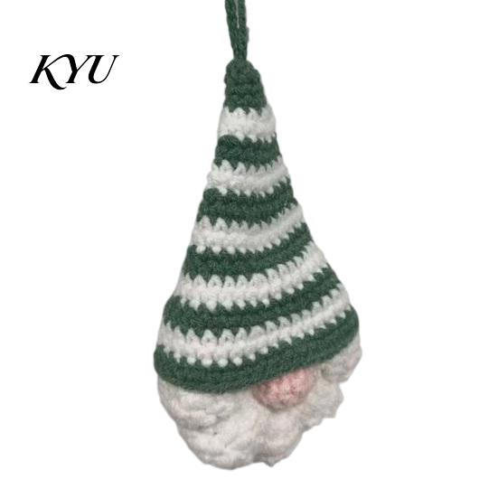 Faceless Gnome Decorations Hand Crochet Christmas Ornaments, Knitted Hanging Decorations, Small Tree Charms Yarn Elf Pendants for Home Door Car Decor
