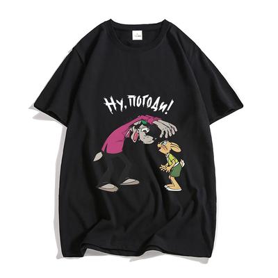 Nu Pogodi Well Just You Wait Wolf Hare T-shirt Funko Pop Kawaii Teeshirt Short Sleeve Cute Tshirt Ropa Hombre Cotton Clothes