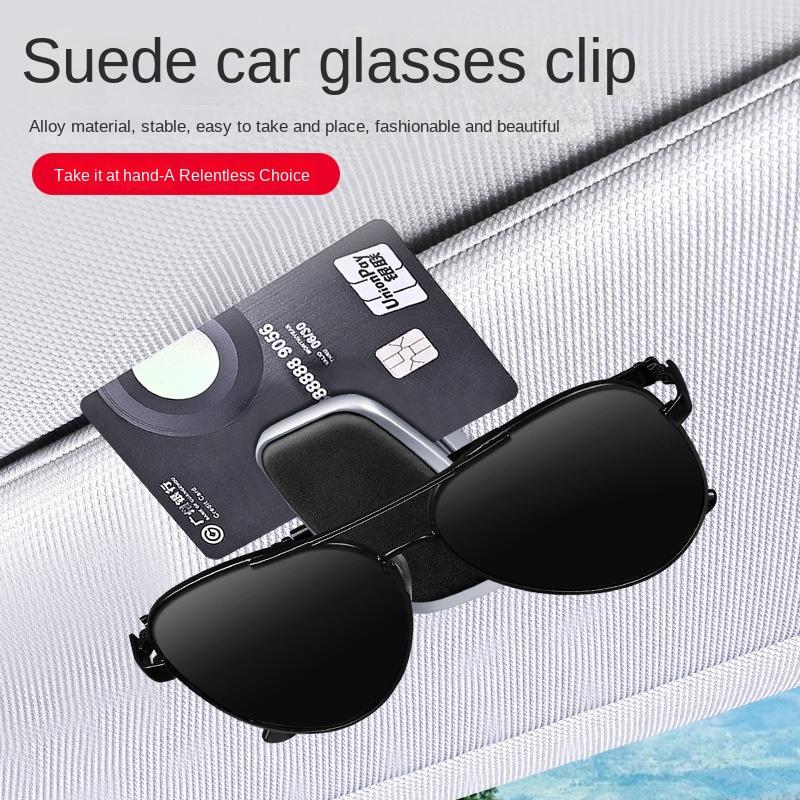 High Quality YFL PU Leather Portable Car Sunglasses Holder Sun Visor Hanger Clip Eyeglass Organizer Storage Interior Accessories