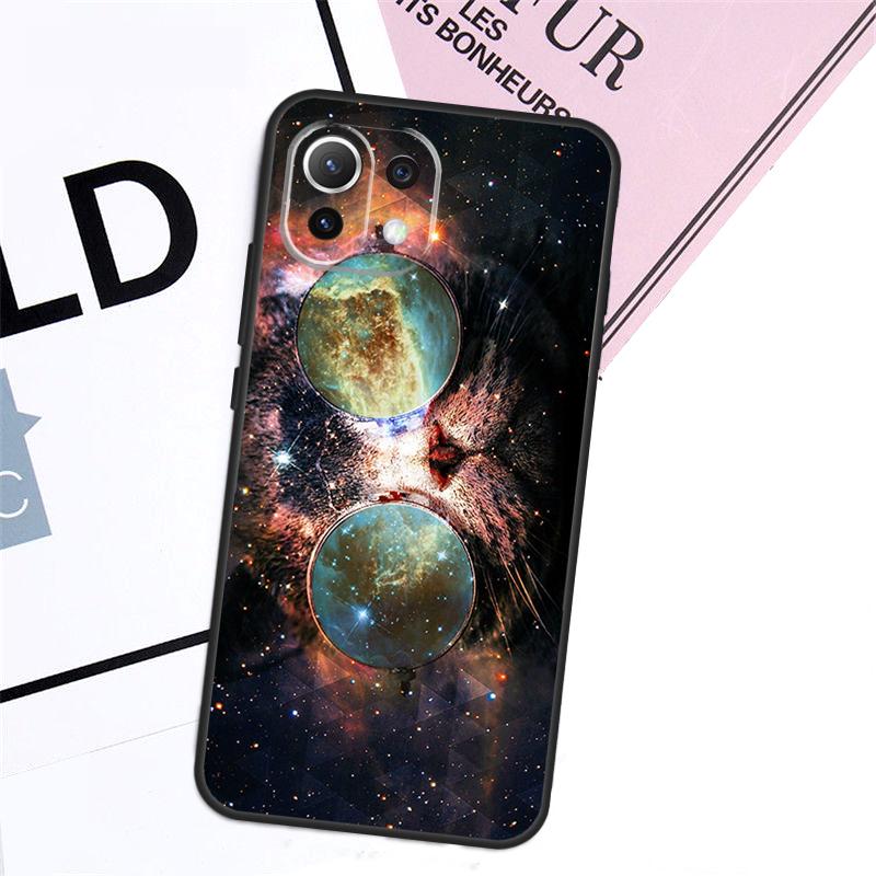 Чехол с кошкой в космосе для Xiaomi 17 Pro Max 14 15 Ultra 13T 14T 15T Pro POCO F8 F7 F5 F6 X5 X6 X7 Pro