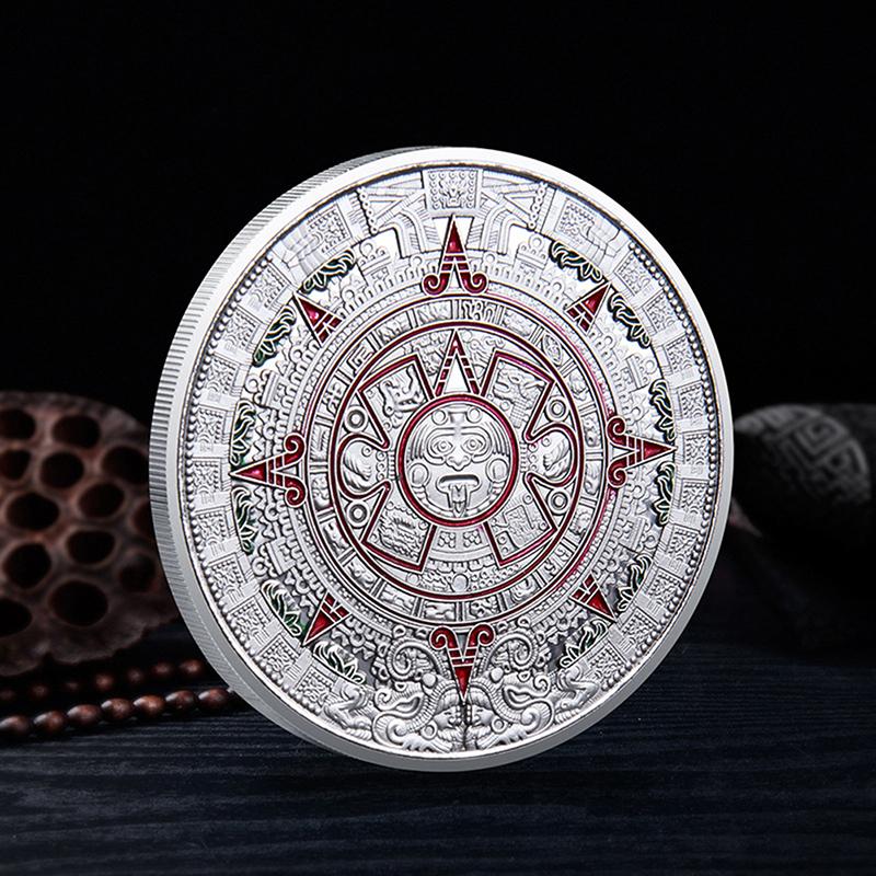Памятная монета с календарем ацтеков майя, искусство, пророчество, культура, коллекционные монеты