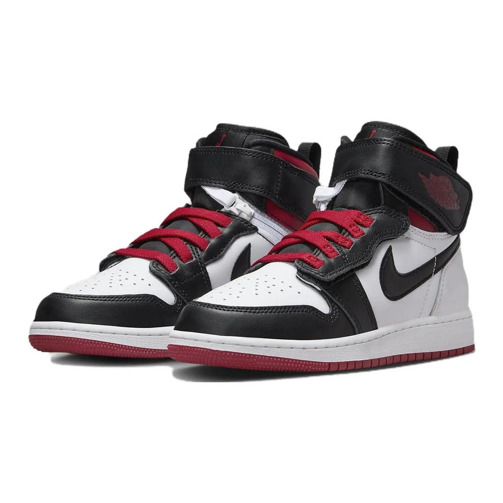 Air Jordan 1 High FlyEase Grade School 'Gym Red Black Toe' (Unisex) White / Gym Red / White / Black Kids' Basketball Shoes DC7986 106