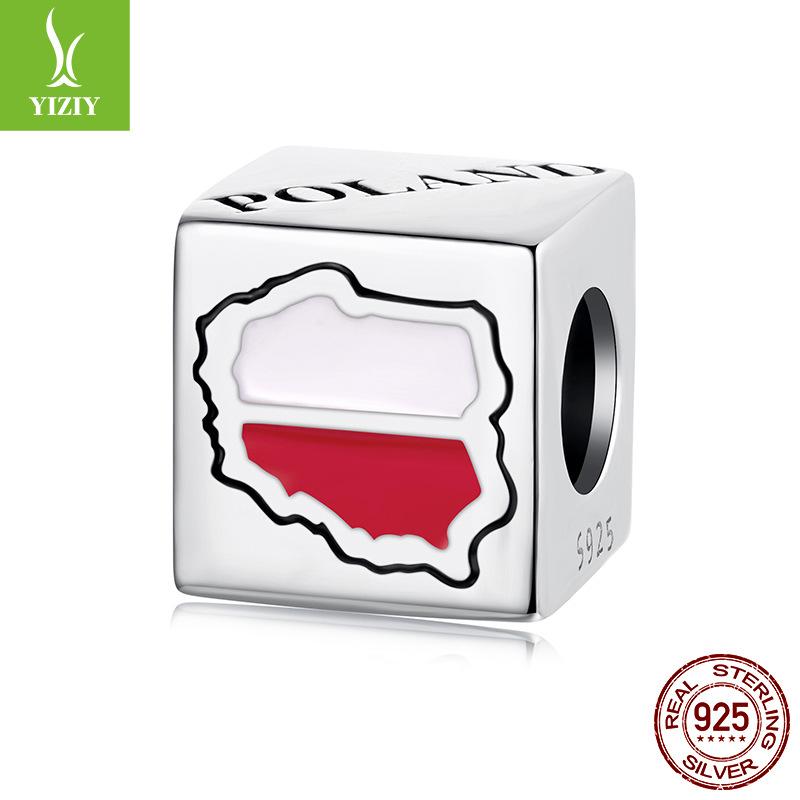 S925 Sterling Silver American Polish Commemorative Beads Popular Cube Collection Loose Beads Beads