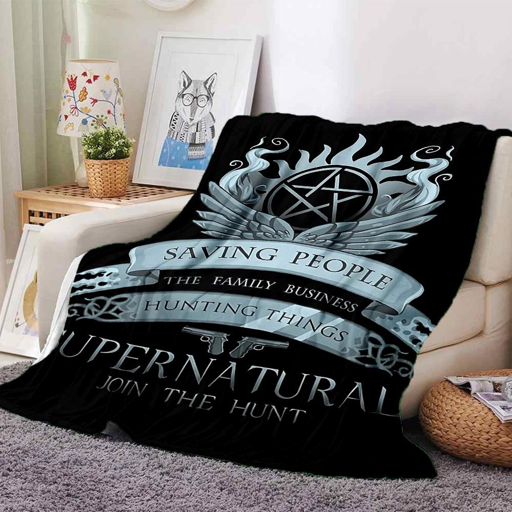 1 шт. SUPERNATURAL ПРИСОЕДИНЯЙСЯ К ОХОТЕ Мягкий фланелевый плед для любого сезона для дома, офиса, использования на улице Прочный комфорт Мягкий теплый плед для дома