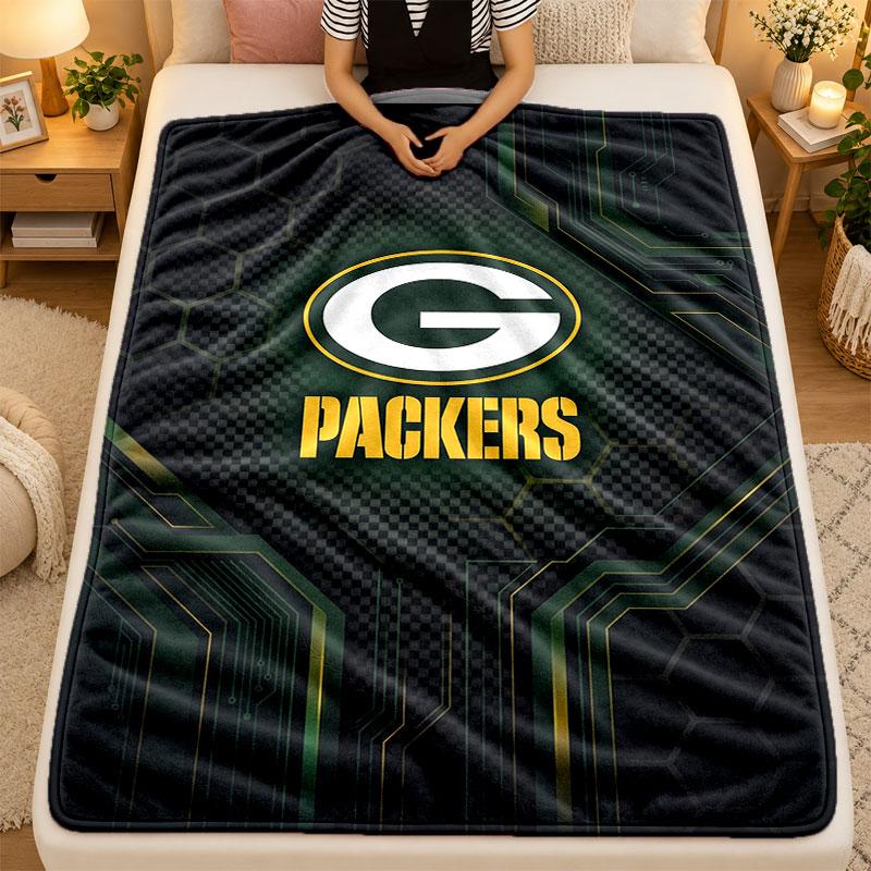 Flannel BlanketGreen Bay Packers Warm Soft Throw Blanket for Indoor Sofa Bed Living Room Use