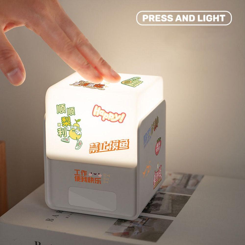 Трехцветный куб времени Ночник Светодиодный ночник для сна Многофункциональный часовой светильник Прикроватный