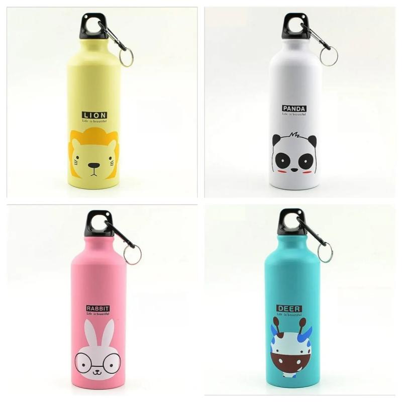 Bolttle Animals Creative Gift Outdoor Mug Portable Aluminium Cartoon Sports Mug Cartoon Figure Mug Stainless Steel Water Bottle with Lid Insulated Mug