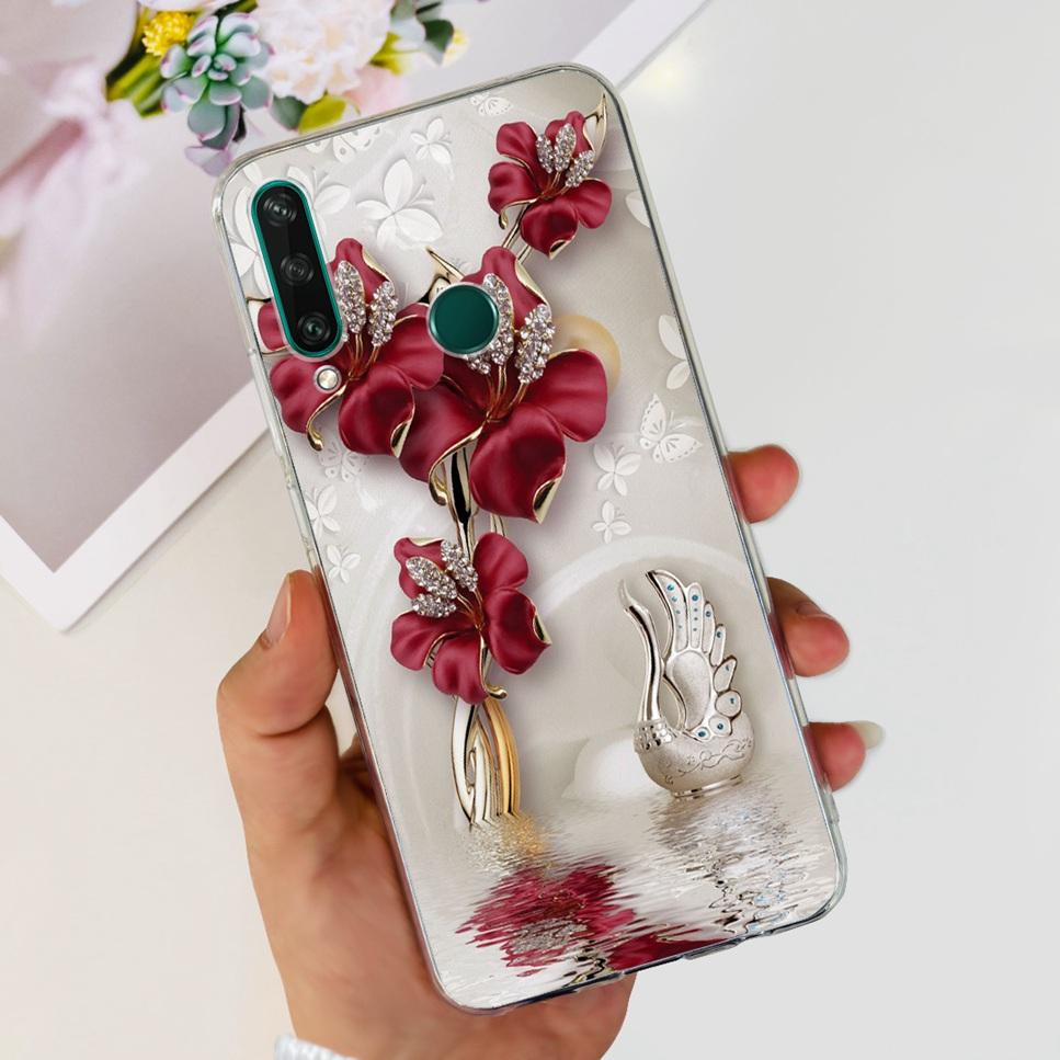 New Case For Huawei Y6p MED-LX9 Luxury Flower Love TPU Soft Silicone Back Cover For Huawei Y6p Y6P 2020 Bumper Phone Case Funda