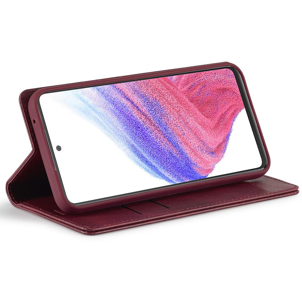 LC.IMEEKE For Samsung Galaxy A34 5G PU Leather Flip Folio Case RFID Blocking Wallet Stand Phone Cover