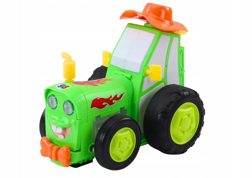 Traktor Autko Zdalnie Sterowane Ciągnik Rc Zielony Świeci Skacze Tańczy