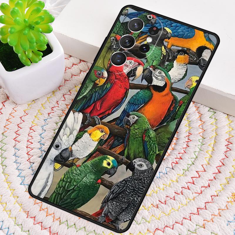 Чехол для телефона с изображением попугаев и птиц для Samsung Galaxy note 10 pro S26 Ultra S23 S24 FE S25 S21 S22 PLUS ударопрочный