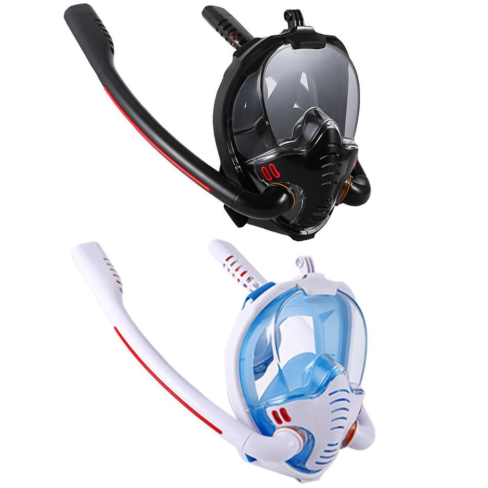 Full Face Snorkel MaskSnorkeling Swimming Diving Mask  Anti-Leak Double Breath Tube Mask Underwater Swimming Training Equipment
