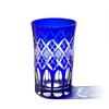 Taiburo Edo Kiriko Yarai Nanako Crest Tumbler Wooden Made In Japan [Official Workshop] (Blue) TB90419B, Box,