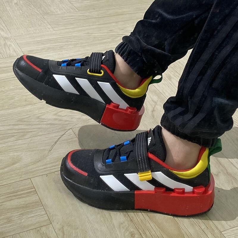 LEGO x adidas Tech Runner EL Кроссовки для маленьких детей Шокирующий синий Красный Детские кроссовки Облачно-белый HP5877