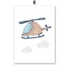 Balloon Airplane Helicopter Fighter Cartoon Wall Art Canvas Painting Nordic Posters And Prints Pictures For Baby Kids Room Decor