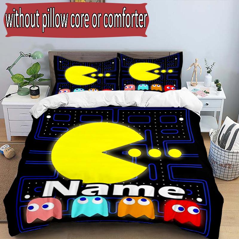 3pcs Duvet Cover Set (1*Duvet Cover + 2*Pillowcase, Without Core), Custom Name PAC Pattern Bedding Set, Home Bedroom Decor Gift