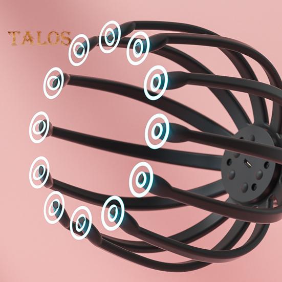 Электрический массажер для головы Octopus, массаж головы, 3 режима вибрации, портативный перезаряжаемый дизайн, массажер для кожи головы, инструмент для массажа