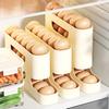 Multi-Tier Egg Holder Space-Saving Egg Storage Box with Protective Railings Automatic Rolling Egg Rack Dispenser for Refrigerator