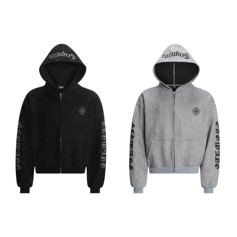 American Streetwear Loose Fit Embroidered Hoodie Teens Casual Sporty Sweatshirt School