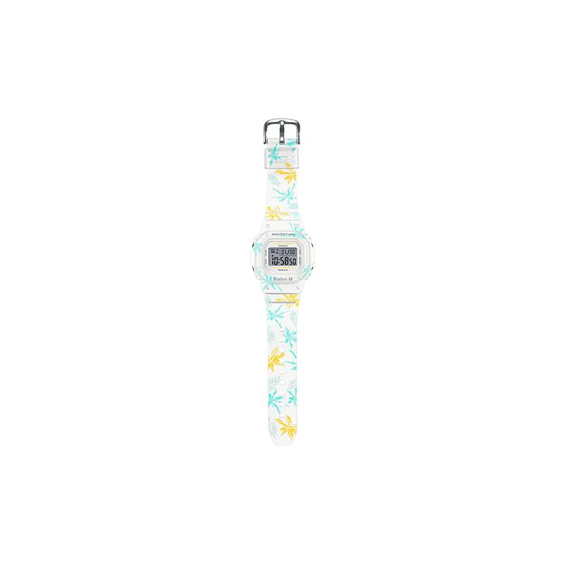 Casio BABY-G Summer Flowers West Coast Beach Trend Fashion Vitality Bright Color Ice Cream Small Square LCD Display Quartz Resin Watch BGD-560CF-7