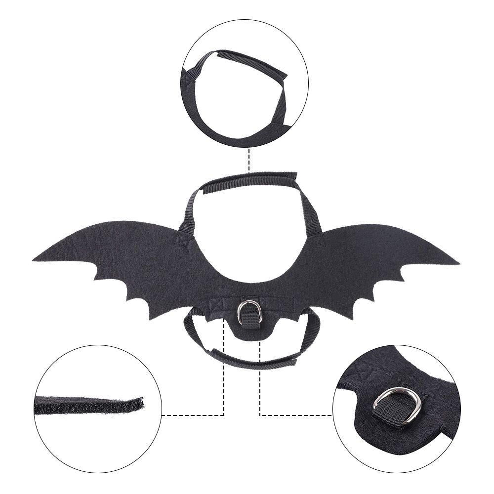 with Traction Rope Hook Cosplay Prop Party Dress Halloween Bat Wings Pet Costume Dog Cat