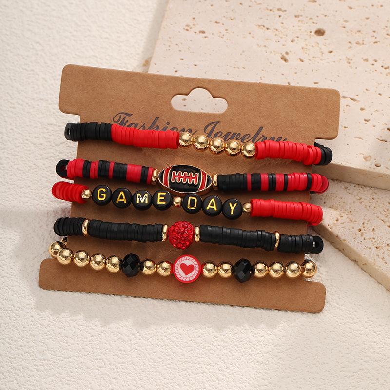 5 шт./компл. Цветной многослойный браслет ручной работы эластичный стекируемый спортивный ручной браслет Chian