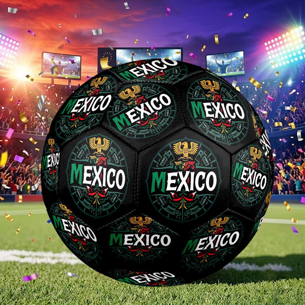 1pc Mexico Soccer Emblem Soccer Ball Size 5, Suitable for Practice Matches/tournament Training,Lightweight and Durable. mxg7026