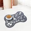 Bone Shaped Pet Feeding Mat Non Slip Backing Waterproof Absorbent For Dog Cat Food Water Bowl Use