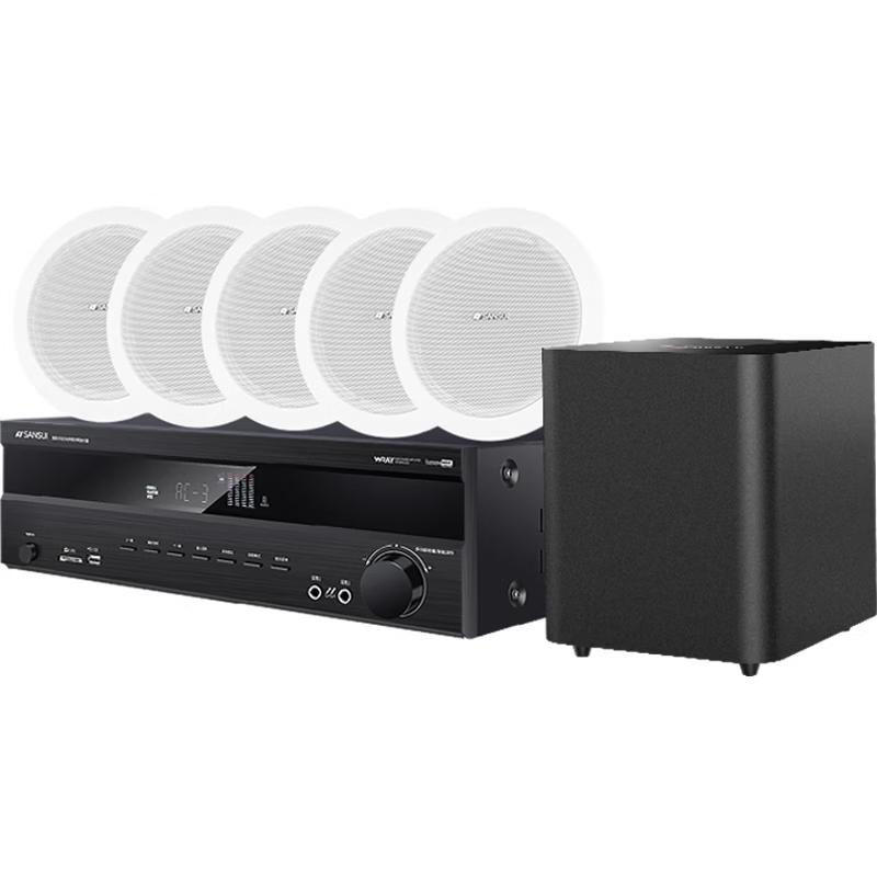 SANSUI T2 5.1-канальная потолочная акустическая система для домашнего кинотеатра, вилка CN (адаптер в комплекте) (Китайская версия)