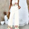 European and American new 1D printing women's fashion sleeveless trousers suit spring and summer women's suit