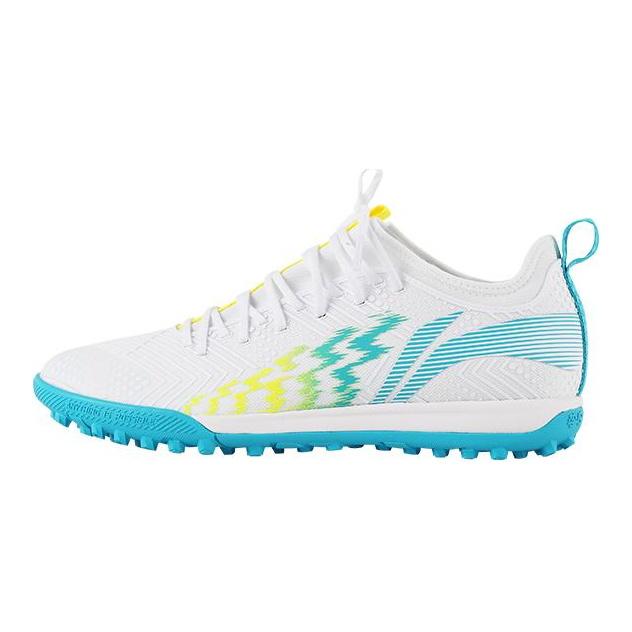 Li Ning TF Turf Амортизирующие Скользкие Устойчивые к Истиранию Футбольные Бутсы Мужские Бело-Синие YSTU013-1