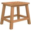 Stool - VIDAXL - Walnut - 29 X 22.5 X 22.5 Cm - Solid Wood - Contemporary Style