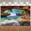 Forest Waterfall Photography Background Seaside Cave Natural Landscape Spring Summer Portrait shooting Home Decor Photo Backdrop1