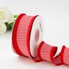 100% Polyester Eco-friendly Single Face DIY Handmade Headdress Hair Accessories Ruffled Houndstooth Webbing Bow 3.8cm Plaid