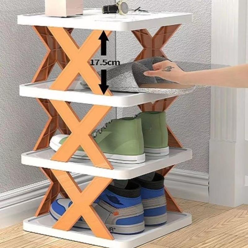 Multi-layer Space Saving Folding Shoe Rack Simple Plastic Shoe Rack Home Living Room Dormitory Bedroom Storage Shoes