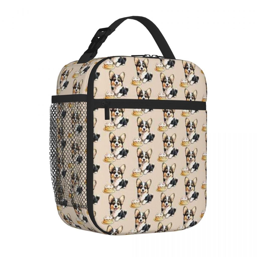 Bestselling Smiling Corgi With Cake Handheld Snack Bag Mini Travel Thermal Tote