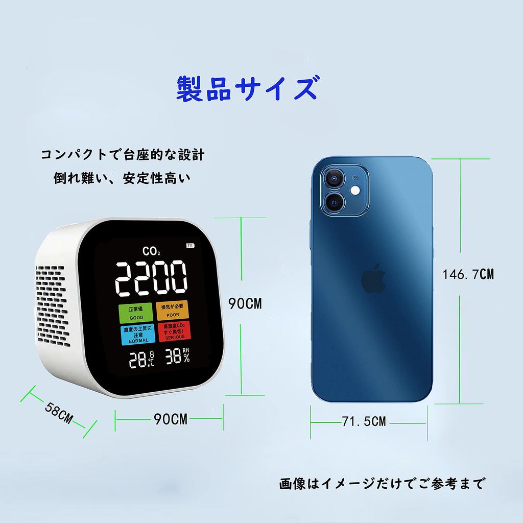 RYOTAKU Концентрация углекислого газа CO2 CO2 Большой японский NDIR Отмена сигнала тревоги Температура и влажность Значение сигнала тревоги USB Сертифицировано PSE (японский язык