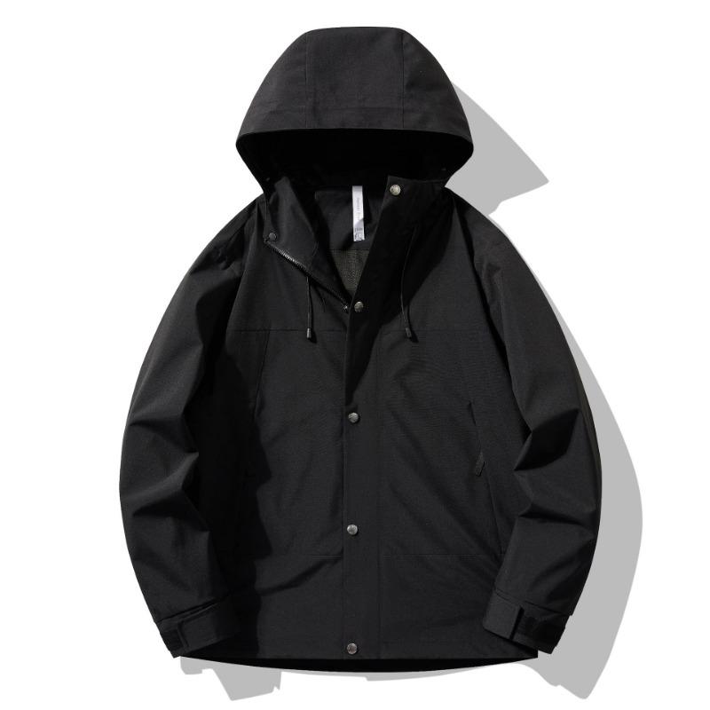 Cozy Up Men's Softshell Jacket with Hood Waterproof Windbreaker Lightweight Rain Shell Jacket for Outdoor Hiking Travel